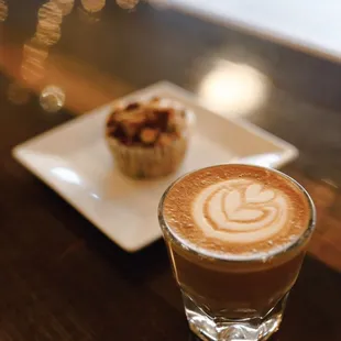 Cortado and a gluten free muffin