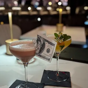 $15 Millionaire (bourbon base). $16 Golden Bee (gin base).