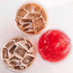 three different beverages