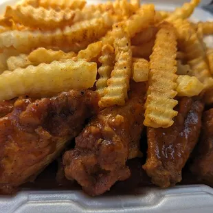 Wings and fries