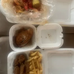 Shrimp Craw fish wings and fish meal