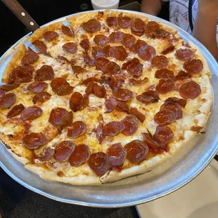 a pepperoni pizza