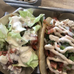 Fish &amp; chicken taco $2.50 each happy hour/ Sunday special