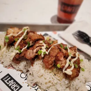 Hawaiian garlic chicken bowl