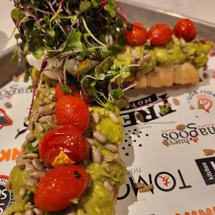 avocado toast was delicious--maybe better without toasted bread, it was filling