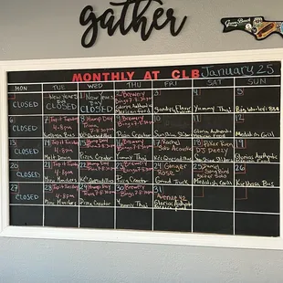 Their events this month.