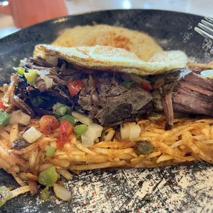 Short rib hash and eggs