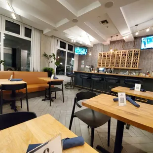 Indoor seating. Pretty empty when they open at 6:30am