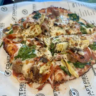 Kids thin crust pizza loaded up