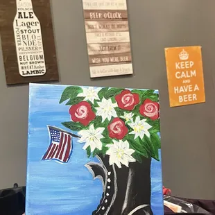 My artwork at the brewery