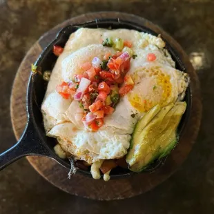 Skillet short rib hash + avocado