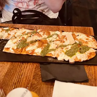 Tuscan chicken flatbread pizza