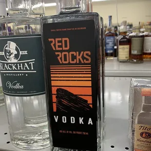 Red Rocks Vodka really smooth, cheap, and local. Tough to beat!
