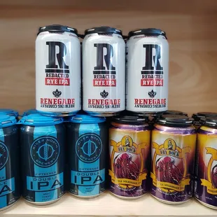 a variety of cans
