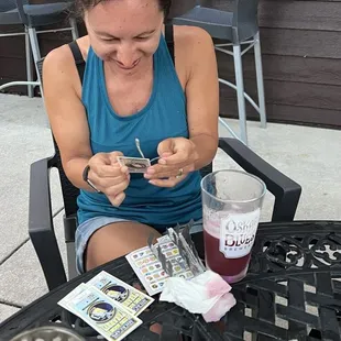 Bai winning all her pull tabs