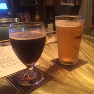 a glass of beer and a glass of beer