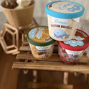 a variety of ice creams