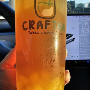 Peach Green Tea with Mango Star Jelly