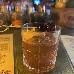 House old fashioned and caprese clucka churger