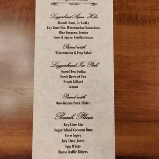 menu