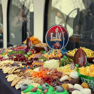 a table full of snacks