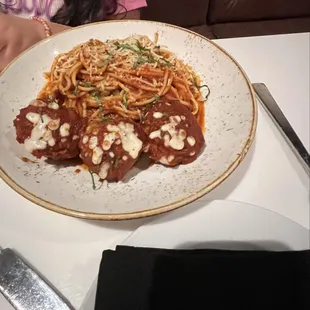 Spaghetti and meatballs