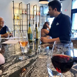 Bar area and knowledgeable staff