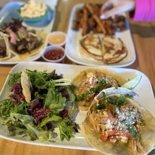 Baja Style with chicken tinga and side salad