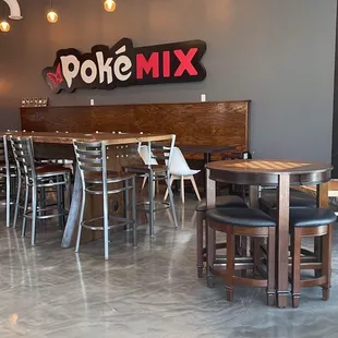 the interior of a poke mix restaurant