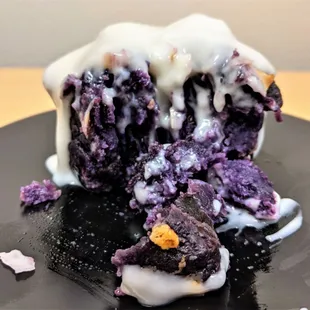 CRAFTkitchen Catering 08/25/21: Ube Bread Pudding - Coconut Sauce, Toasted Coconut (interior)