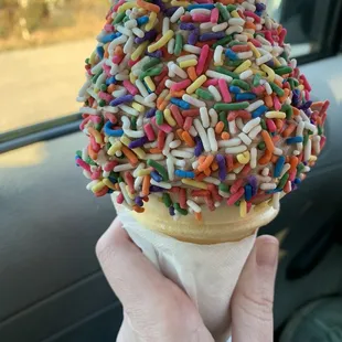 a cone with sprinkles