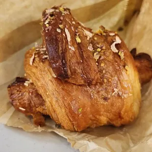 Ham and havarti cheese (not enough cheese) croissant, get the rebel!