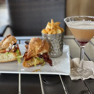 Salmon BLT (on baguette)- $17 and HH pineapple martini- $5