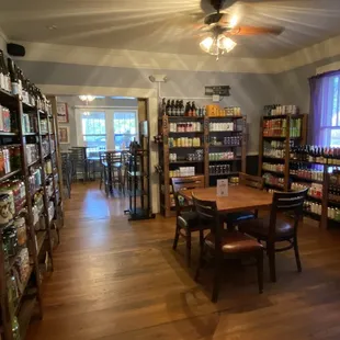 a view of a wine shop