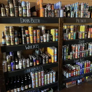 shelves of crafty beer