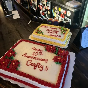 two decorated cakes