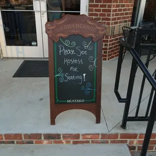 Seating by hostess only