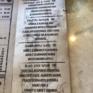 menu