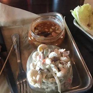 Seasonal salad and chili