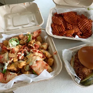 SWEET POTATO WAFFLE FRIES W/ FLUFF