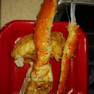 Salty- lemon pepper lobster and garlic king crab - salty and meh