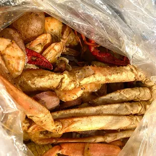 Seafood mix with &quot;the Boom Sauce&quot;