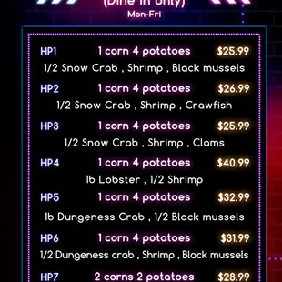 happy hour menu