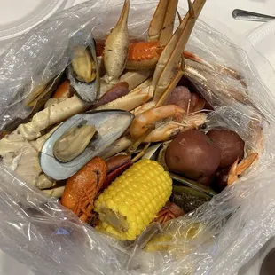 Large Seafood Platter with 1lb of sausage added