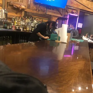 The employees who aren't offering any type of service to me after I placed my order and have to wait on my food