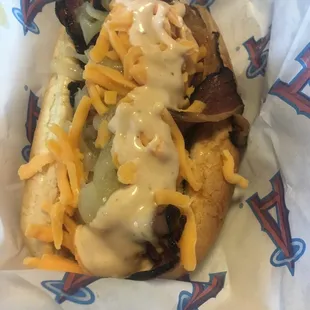 Pastrami cheese onions chipotle aioli