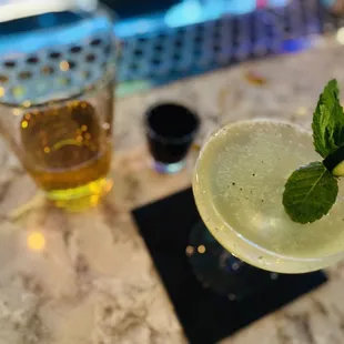 Jager bomb and the cucumber gin drink