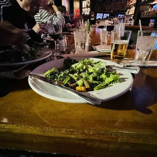 Caesar Salad with outside lighting. No bar lighting cause they dimmed it so low.