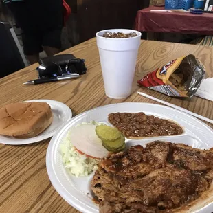 Sweet, tangy and just a bit of spice on pork with a grilled bun.