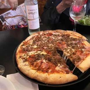 All meat pizza